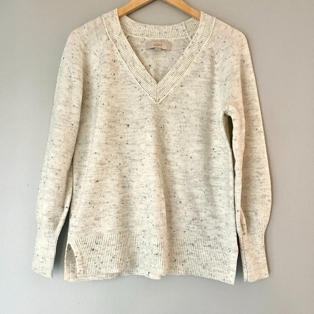 Loft Spacedye Pullover V-neck Tunic Sweater Size XS